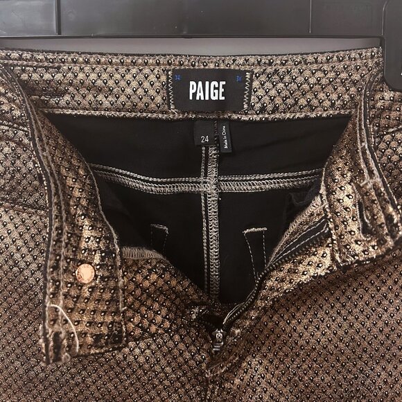 Paige Hoxton Ultra Skinny Gold Deco Coating jeans, size 24 - Picture 5 of 10